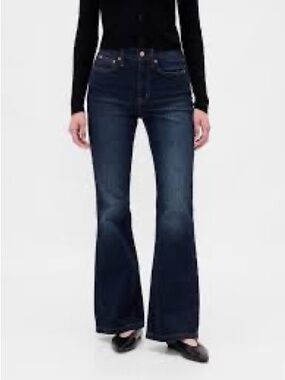 GAP Women's Dark Indigo High-Rise Flare Jeans